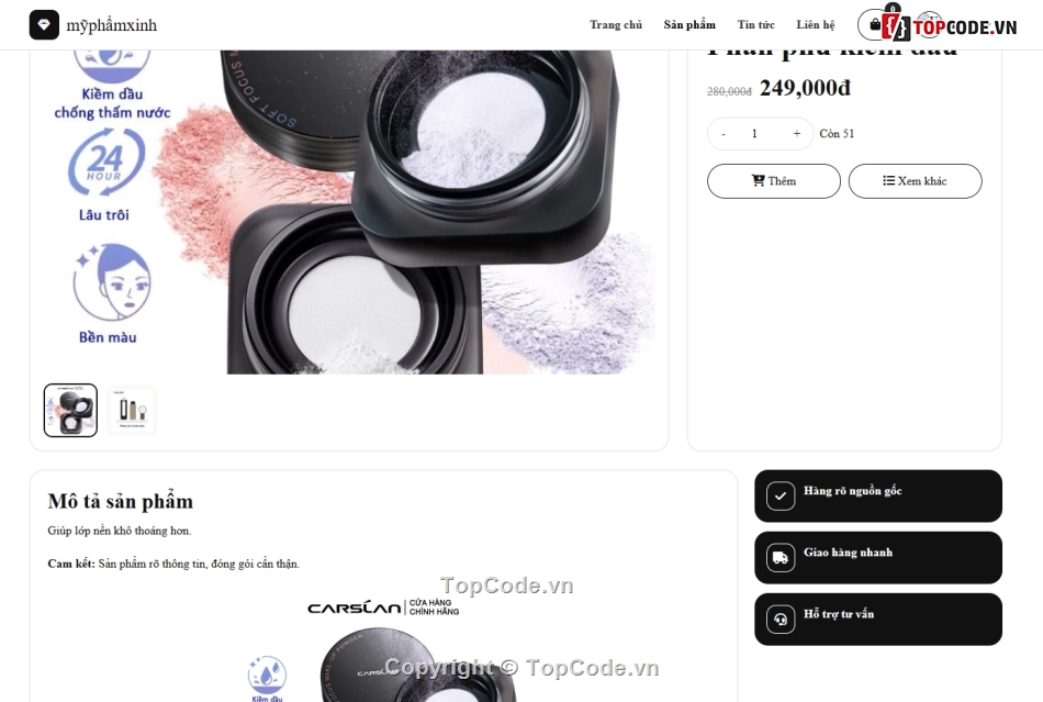 mỹ phẩm,bán mỹ phẩm,Website bán mỹ phẩm